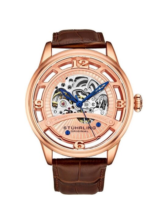 NWT Stuhrling Original Legacy Automatic Rose Gold Dial Men\'s Watch